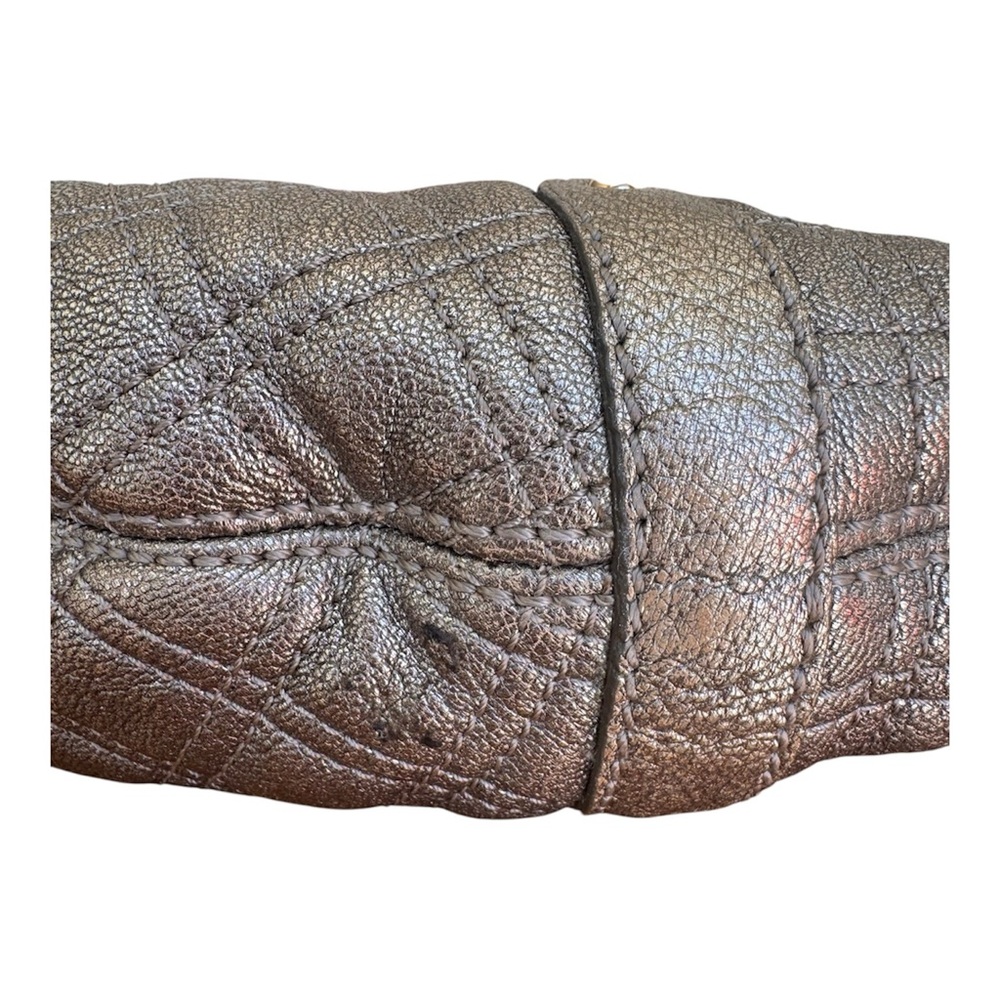 Authentic Marc Jacobs Metallic Bronze Quilted Leather Banana Hobo Bag - Picture 11 of 11